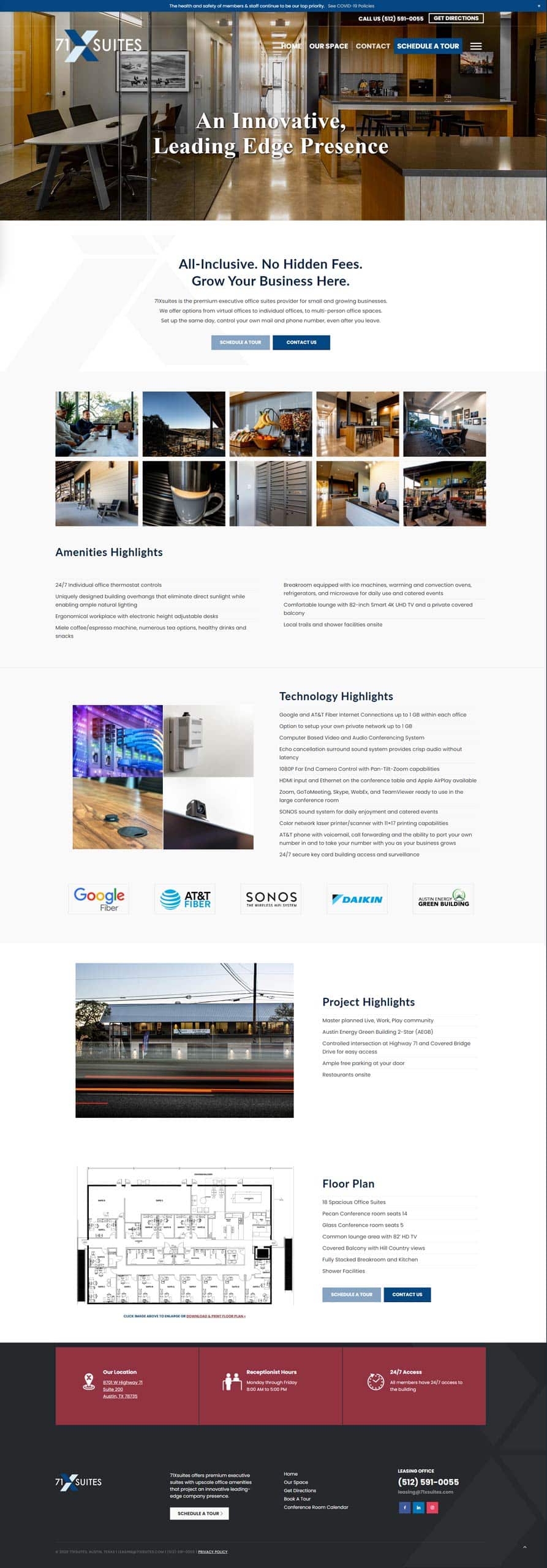 71xsuites desktop web design