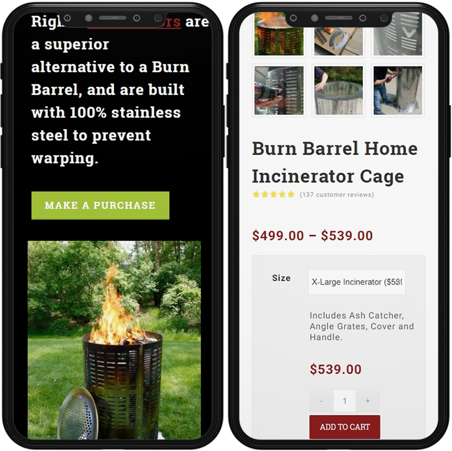 burn right responsive web design