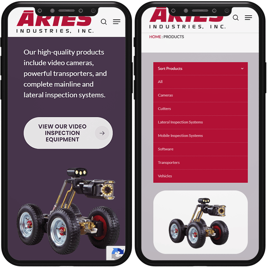 aries industries mobile responsive